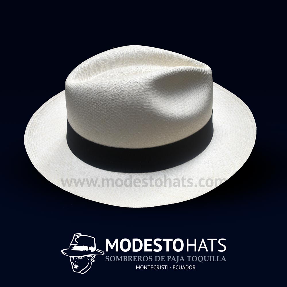 Accesorios Sombreros Sombreros de Panamá Sombrero de Panam\u00e1 blanco puro-marr\u00f3n look casual 