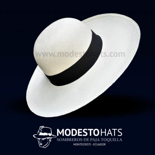 panama hat Sombrero brisa Cuenca pava llena total blanco