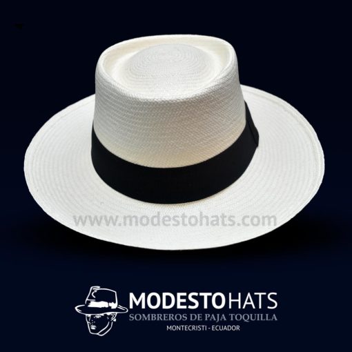 panama hat Sombrero Cuenca Gambler blanco