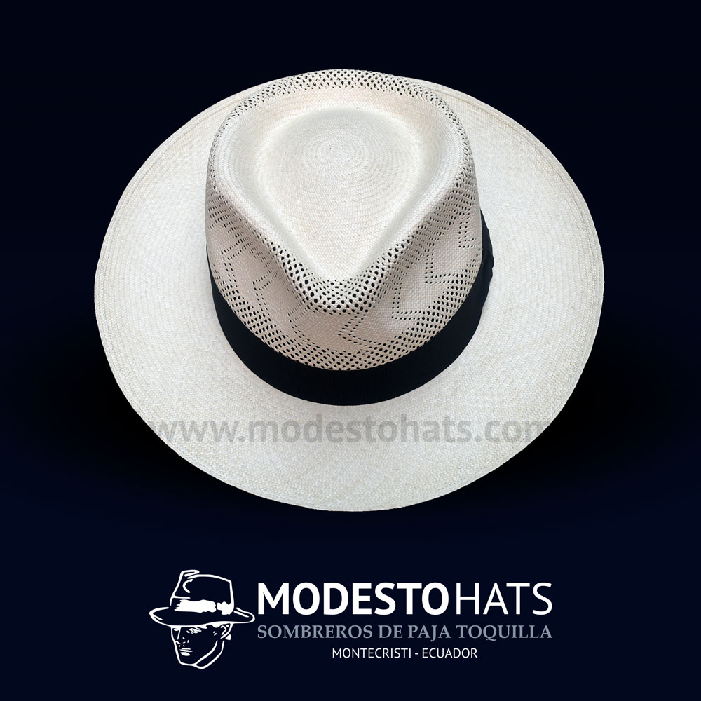 Fedora Havana openwork Panama Hat Montecristi