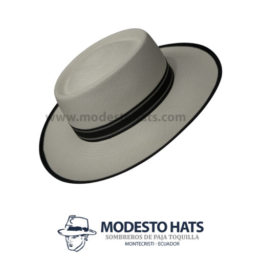 Gambler Panama Hat White Cuenca Breeze Wide Brimmed