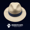Panama Hat Montecristi Short Brim Classic Natural Fine Grade 17-18