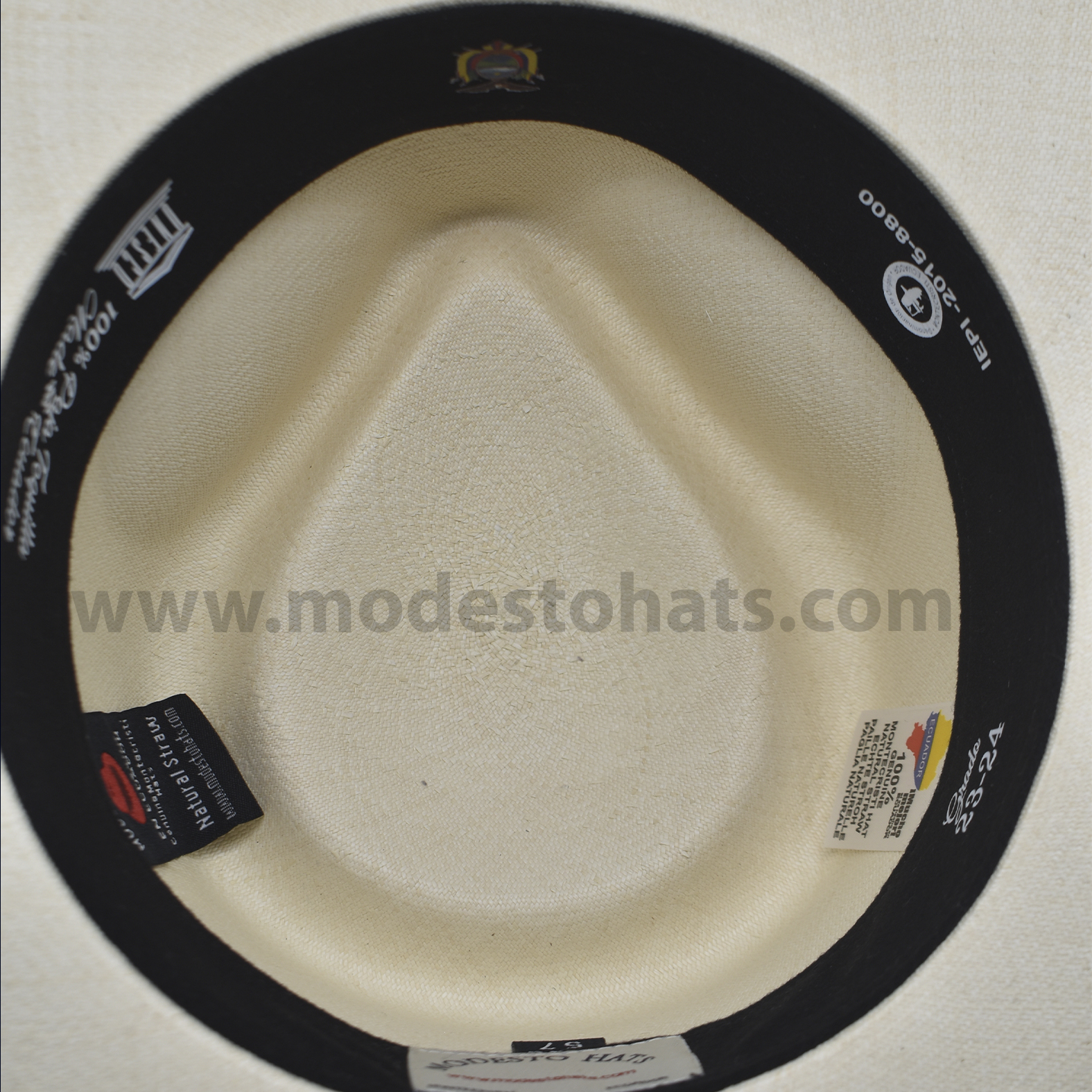 Montecristi Fedora Panama Hat Natural Grade 17-18 - Image 8
